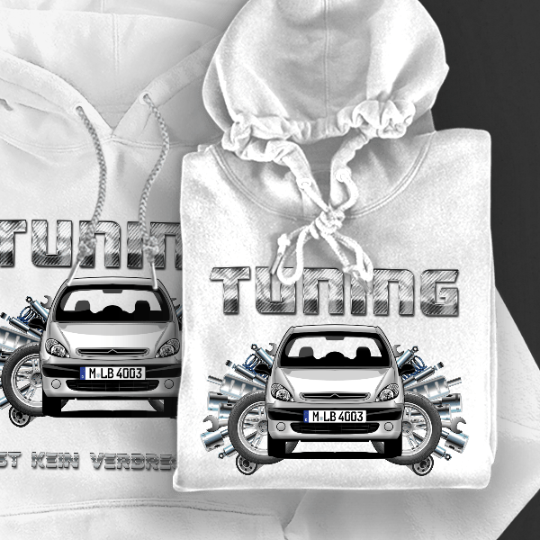 Xsara Picasso Hoodie für Damen u. Herren personalisiert mit deinem Auto u. Kennzeichen!