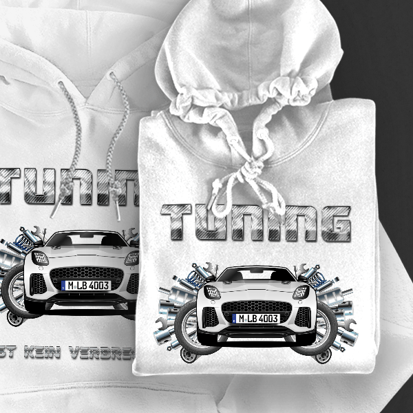 F-Type SVR Hoodie für Damen u. Herren personalisiert mit deinem Auto u. Kennzeichen!