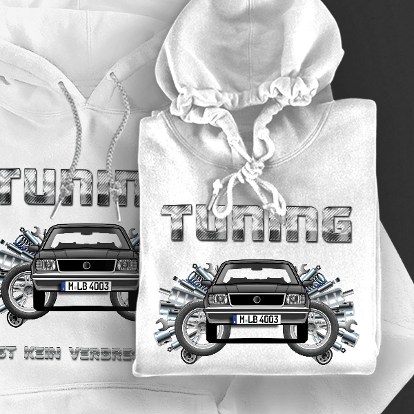 Ascona Coupe Hoodie für Damen u. Herren personalisiert mit deinem Auto u. Kennzeichen!