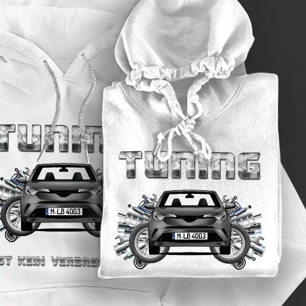 C-HR Hoodie für Damen u. Herren personalisiert mit deinem Auto u. Kennzeichen!