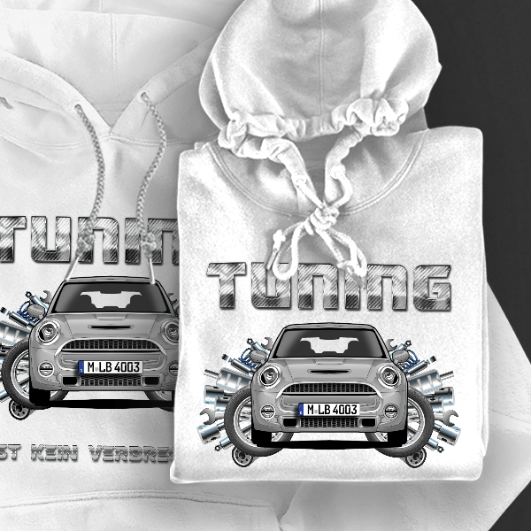 Cooper S Roadster Hoodie für Damen u. Herren personalisiert mit deinem Auto u. Kennzeichen!