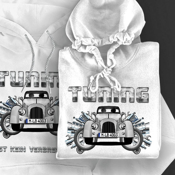 Plus 8 Hoodie für Damen u. Herren personalisiert mit deinem Auto u. Kennzeichen!