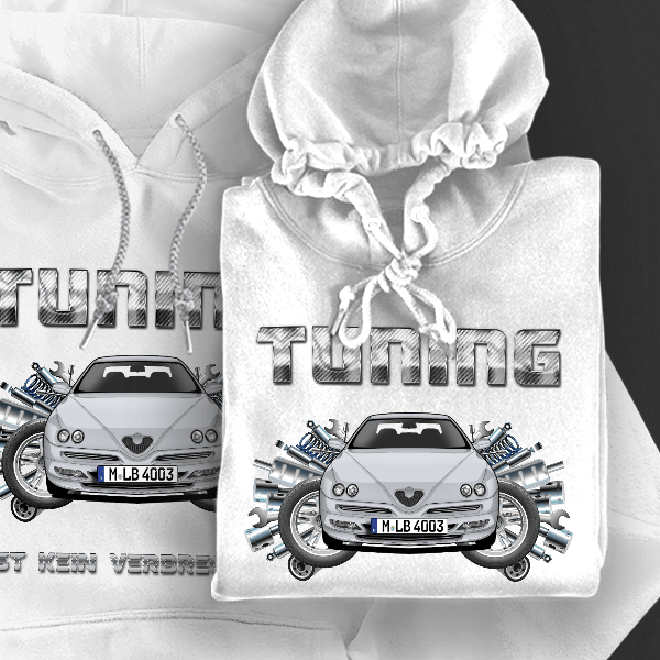 GTV Hoodie für Damen u. Herren personalisiert mit deinem Auto u. Kennzeichen!