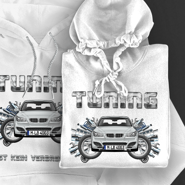 M5 Touring Hoodie für Damen u. Herren personalisiert mit deinem Auto u. Kennzeichen!
