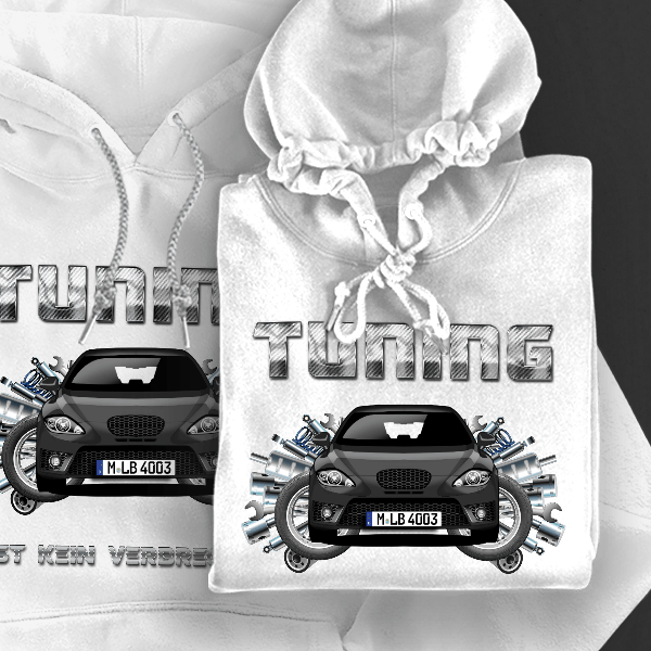 Leon Cupra R Hoodie für Damen u. Herren personalisiert mit deinem Auto u. Kennzeichen!