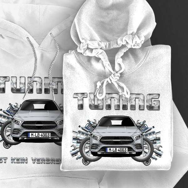 A-Klasse L Hoodie für Damen u. Herren personalisiert mit deinem Auto u. Kennzeichen!