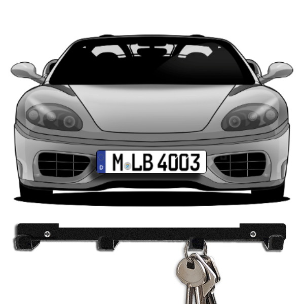 360 Spider Schlüsselbrett personalisiert mit Auto u. Kennzeichen!