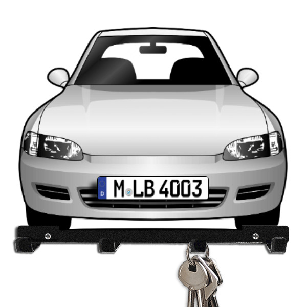 Civic (3-Türer) Schlüsselbrett personalisiert mit Auto u. Kennzeichen!