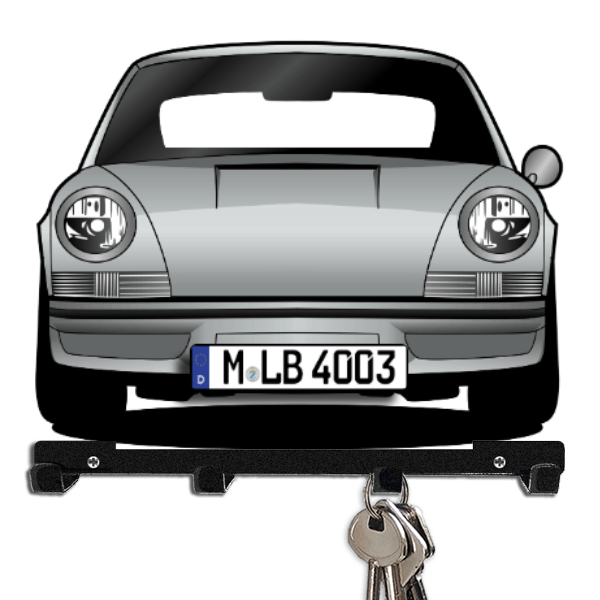911 Coupe Schlüsselbrett personalisiert mit Auto u. Kennzeichen!