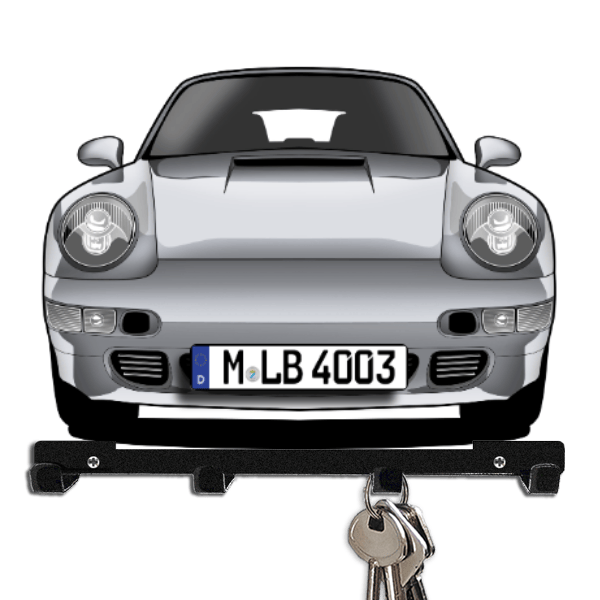 911 993 Targa Schlüsselbrett personalisiert mit Auto u. Kennzeichen!
