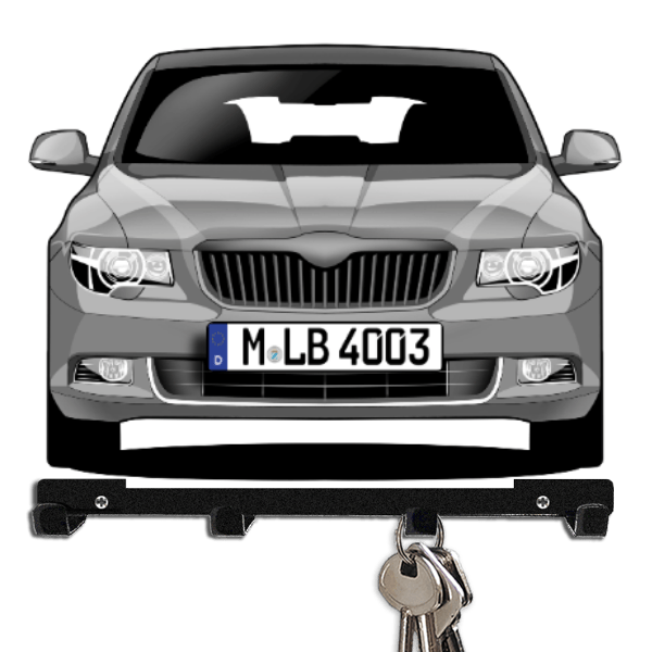 Superb Schlüsselbrett personalisiert mit Auto u. Kennzeichen!