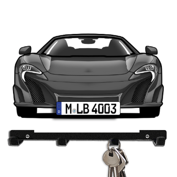 675 LT Spider Schlüsselbrett personalisiert mit Auto u. Kennzeichen!