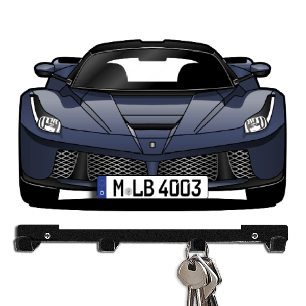 Laferrari Coupe Schlüsselbrett personalisiert mit Auto u. Kennzeichen!