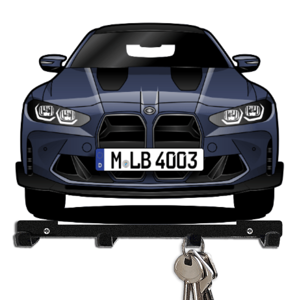 M4 CSL Schlüsselbrett personalisiert mit Auto u. Kennzeichen!