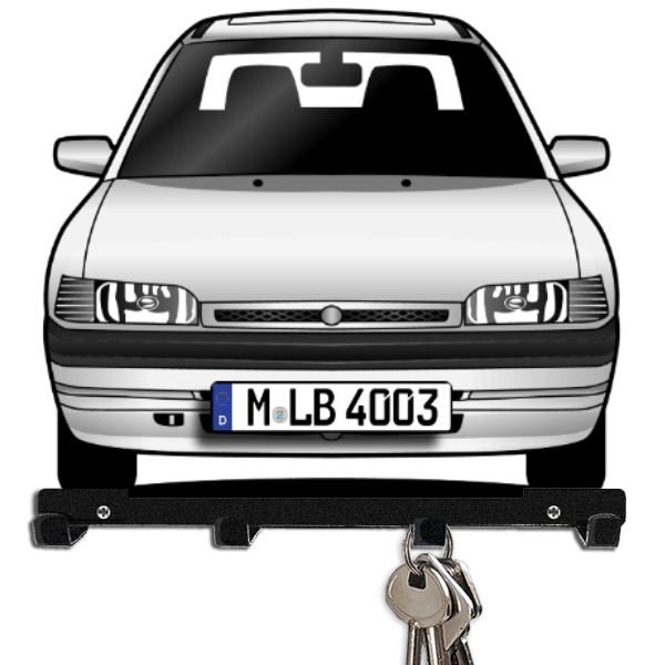 323 Schlüsselbrett personalisiert mit Auto u. Kennzeichen!