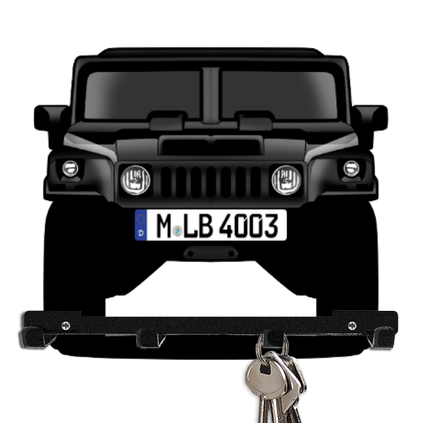 H1 Schlüsselbrett personalisiert mit Auto u. Kennzeichen!