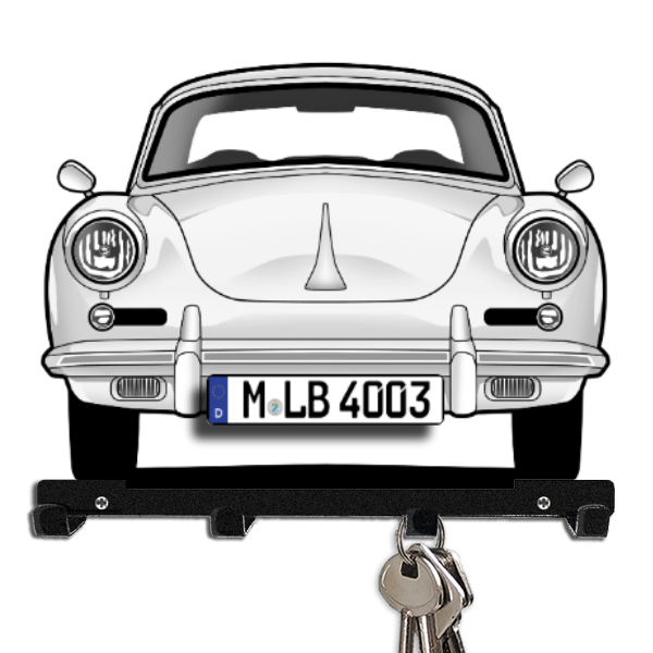 356 B Coupe Schlüsselbrett personalisiert mit Auto u. Kennzeichen!