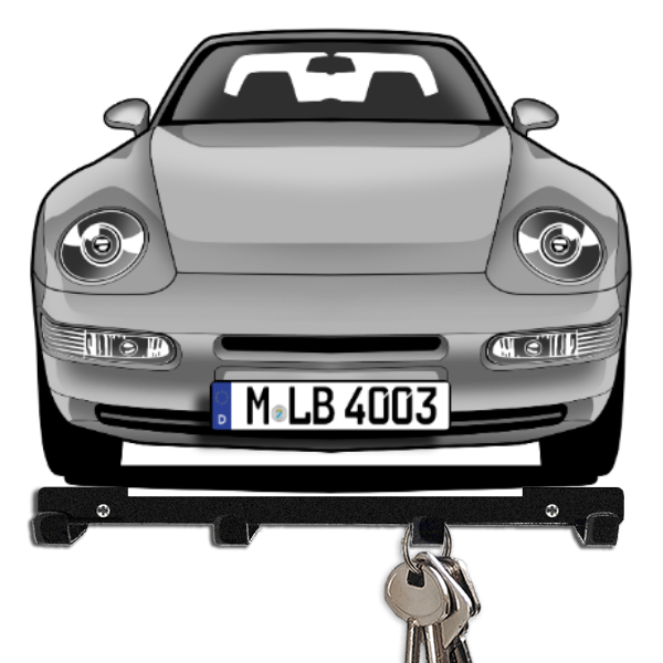 968 Coupe Schlüsselbrett personalisiert mit Auto u. Kennzeichen!
