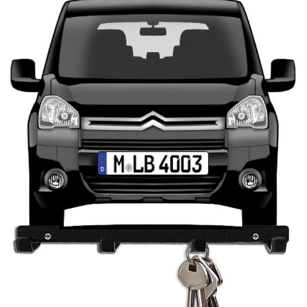 Berlingo Schlüsselbrett personalisiert mit Auto u. Kennzeichen!