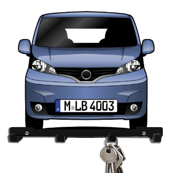 Evalia Schlüsselbrett personalisiert mit Auto u. Kennzeichen!