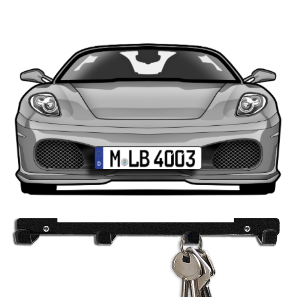 F430 Spider Schlüsselbrett personalisiert mit Auto u. Kennzeichen!