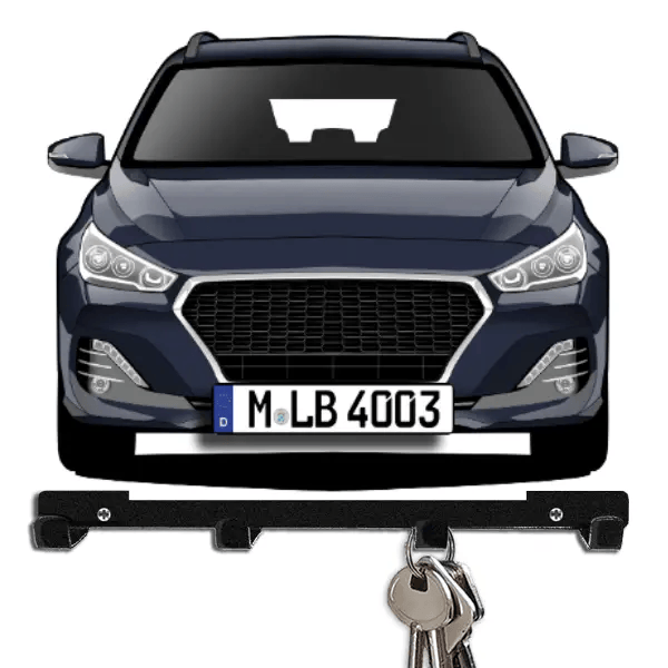 i30 (5-Türer) Schlüsselbrett personalisiert mit Auto u. Kennzeichen!