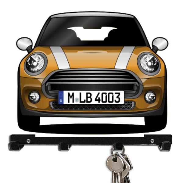 Cooper Schlüsselbrett personalisiert mit Auto u. Kennzeichen!