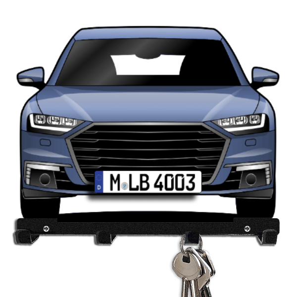 A8 L Schlüsselbrett personalisiert mit Auto u. Kennzeichen!