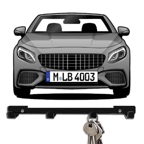 S-Klasse Coupe Schlüsselbrett personalisiert mit Auto u. Kennzeichen!