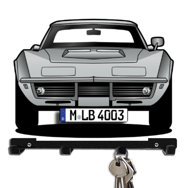 Corvette Schlüsselbrett personalisiert mit Auto u. Kennzeichen!
