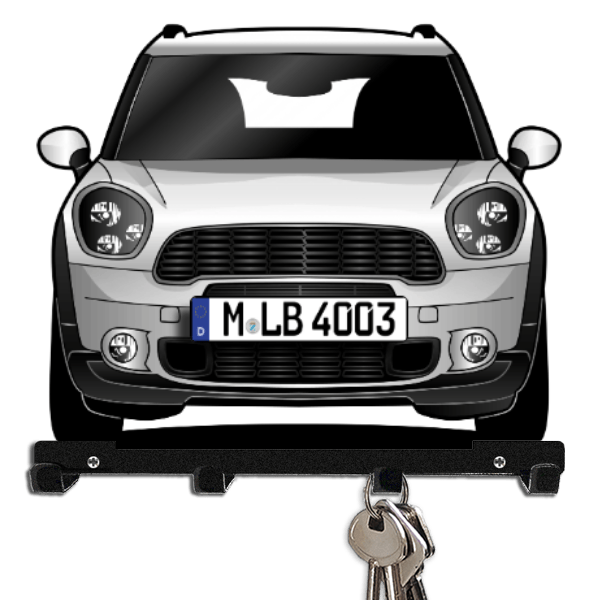 Countryman JCW Schlüsselbrett personalisiert mit Auto u. Kennzeichen!