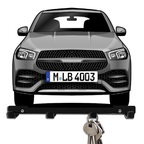 GLE Coupe Schlüsselbrett personalisiert mit Auto u. Kennzeichen!