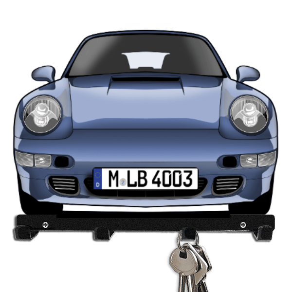 993 Coupe Schlüsselbrett personalisiert mit Auto u. Kennzeichen!