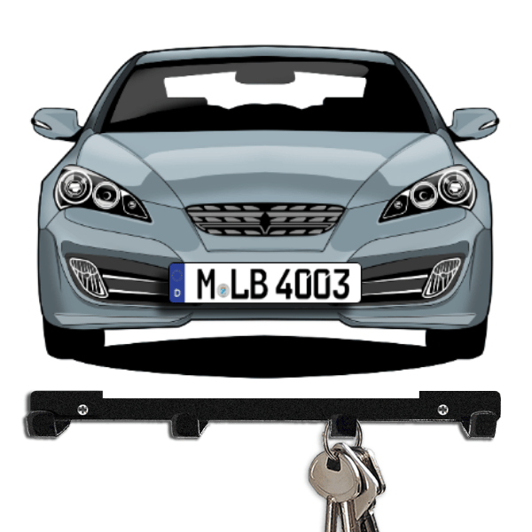 Genesis Coupe Schlüsselbrett personalisiert mit Auto u. Kennzeichen!