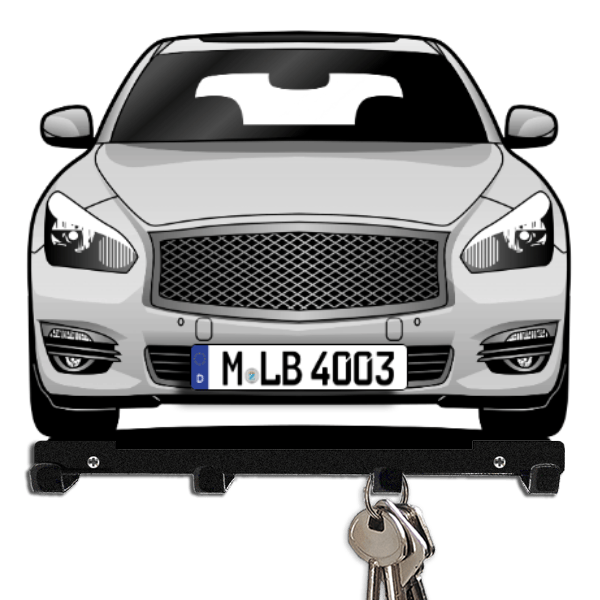 Q70 Schlüsselbrett personalisiert mit Auto u. Kennzeichen!