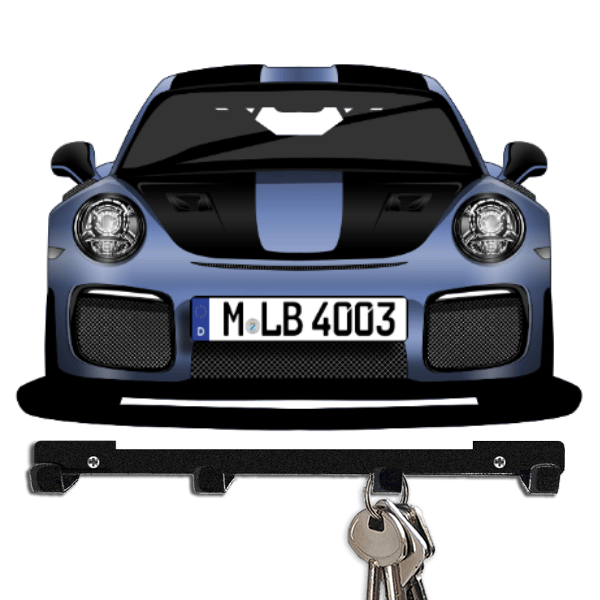 911 GT2 RS Schlüsselbrett personalisiert mit Auto u. Kennzeichen!