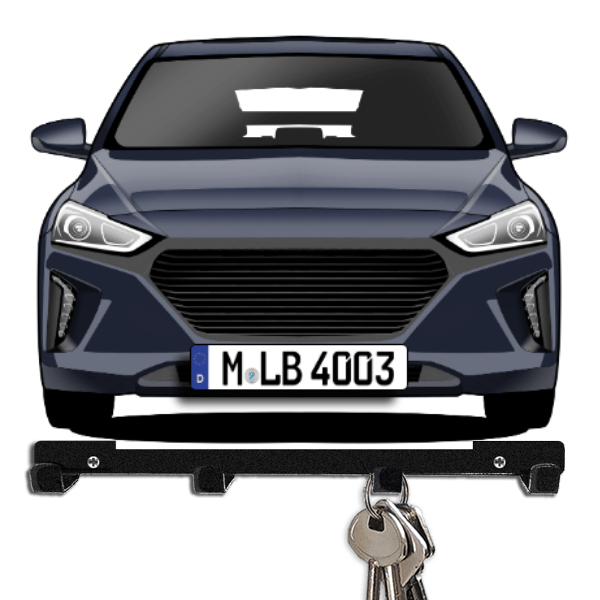 IONIQ (5-Türer) Schlüsselbrett personalisiert mit Auto u. Kennzeichen!
