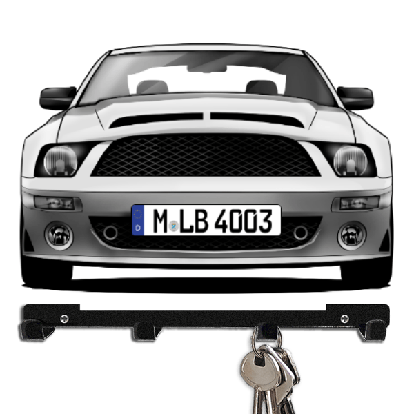 Mustang Shelby Schlüsselbrett personalisiert mit Auto u. Kennzeichen!