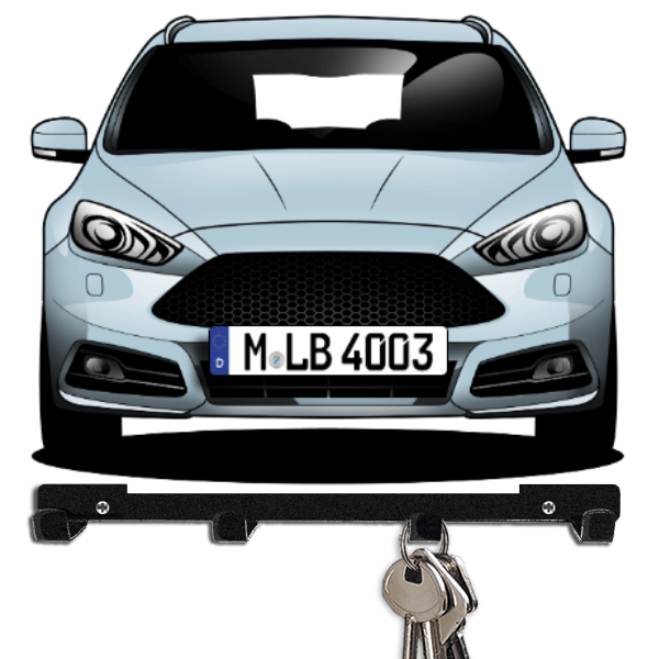 Focus ST Turnier Schlüsselbrett personalisiert mit Auto u. Kennzeichen!