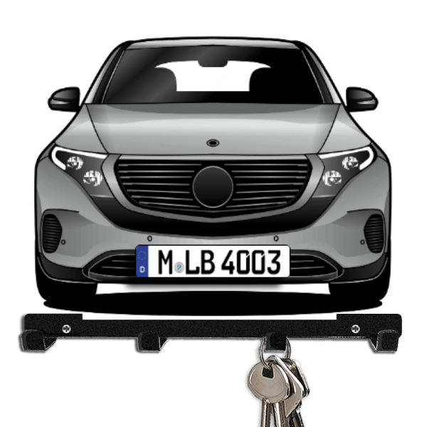 EQC Schlüsselbrett personalisiert mit Auto u. Kennzeichen!