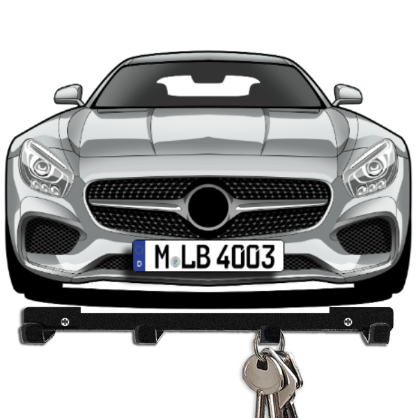 AMG GTS Schlüsselbrett personalisiert mit Auto u. Kennzeichen!