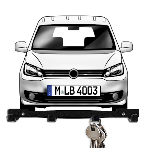 Caddy Schlüsselbrett personalisiert mit Auto u. Kennzeichen!