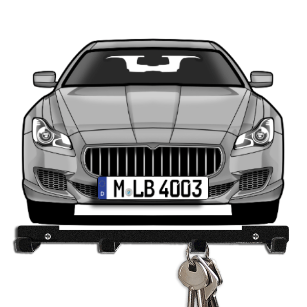 Quattroporte Schlüsselbrett personalisiert mit Auto u. Kennzeichen!