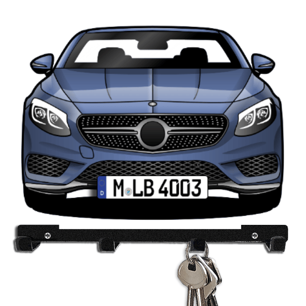 S-Klasse Cabriolet Schlüsselbrett personalisiert mit Auto u. Kennzeichen!