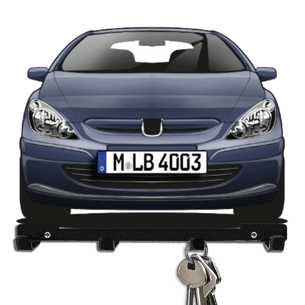 307 CC Schlüsselbrett personalisiert mit Auto u. Kennzeichen!