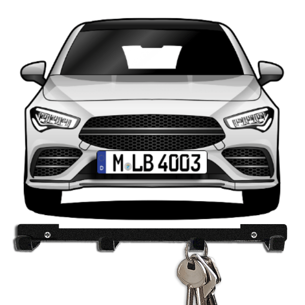 CLA Shooting Brake Schlüsselbrett personalisiert mit Auto u. Kennzeichen!