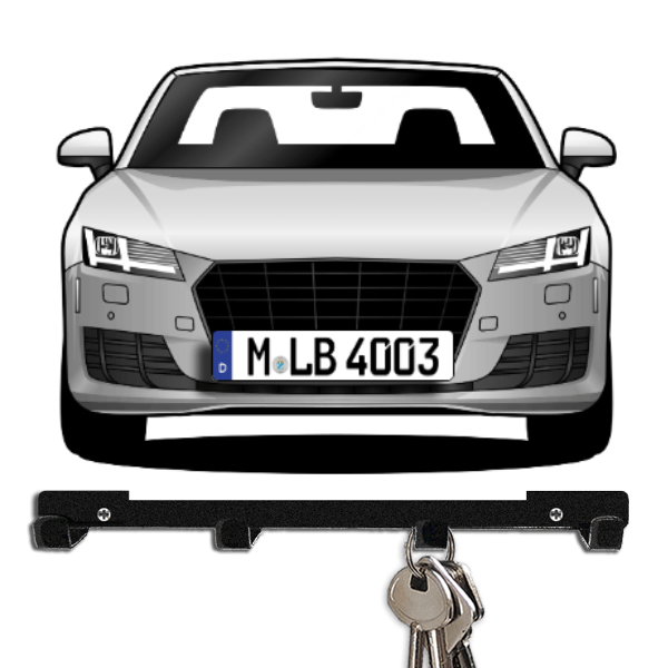TT Roadster Schlüsselbrett personalisiert mit Auto u. Kennzeichen!