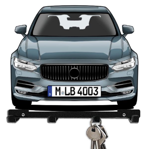 S90 Schlüsselbrett personalisiert mit Auto u. Kennzeichen!