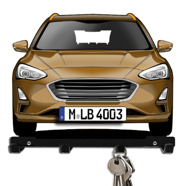 Focus (5-Türer) Schlüsselbrett personalisiert mit Auto u. Kennzeichen!
