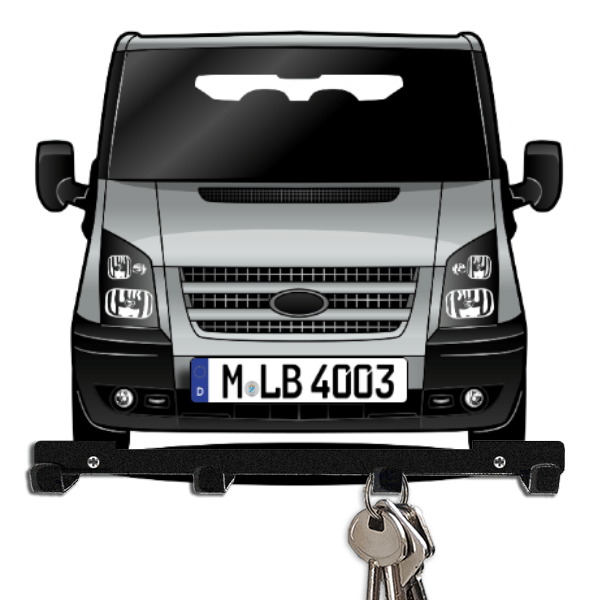 Tourneo Custom Schlüsselbrett personalisiert mit Auto u. Kennzeichen!